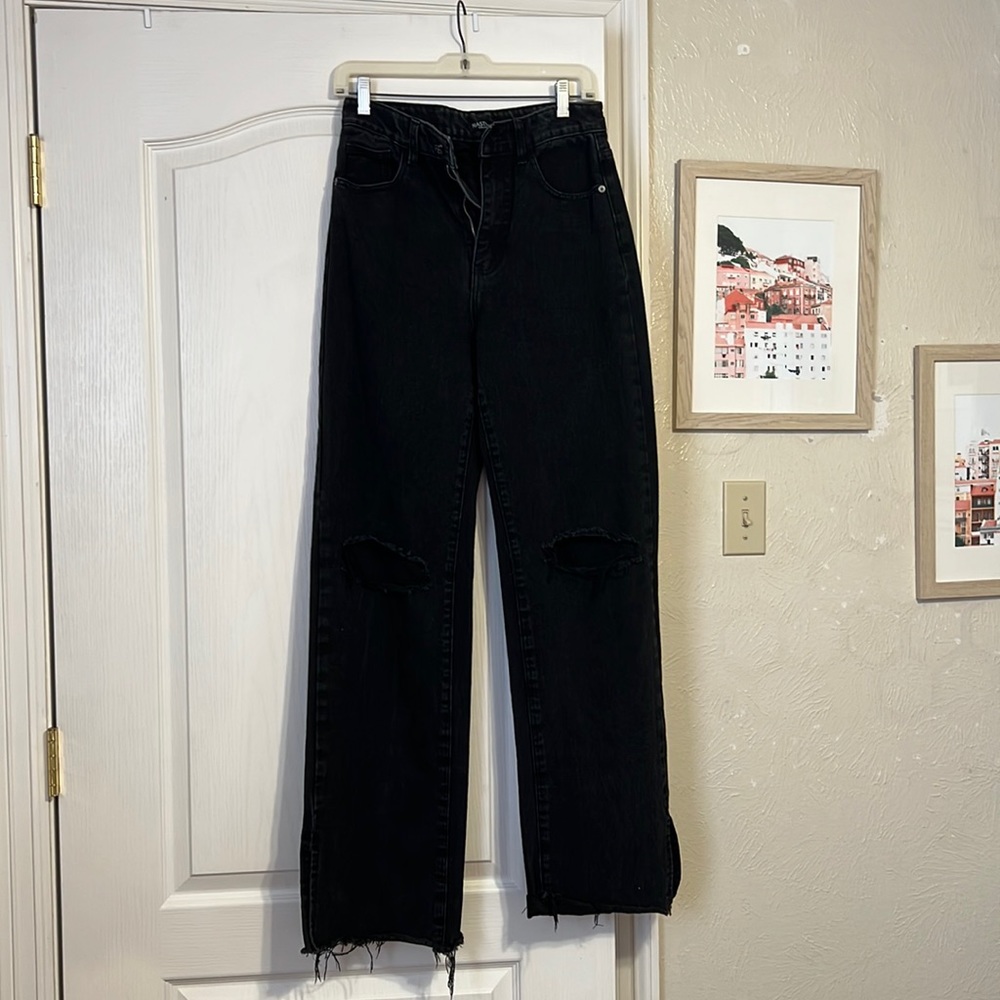 Nastygal black wide leg jeans